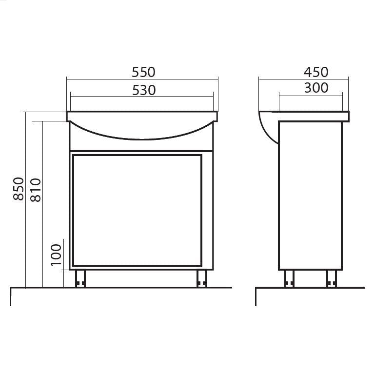 Mobilier de baie pe pardoseală Terra, Alb