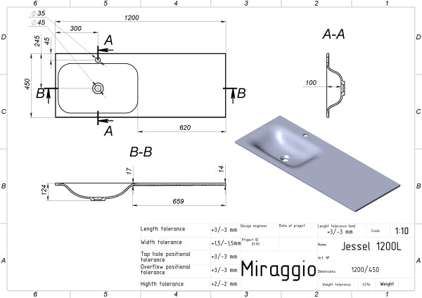Lavoar Jessel 1200 L, Miraggio