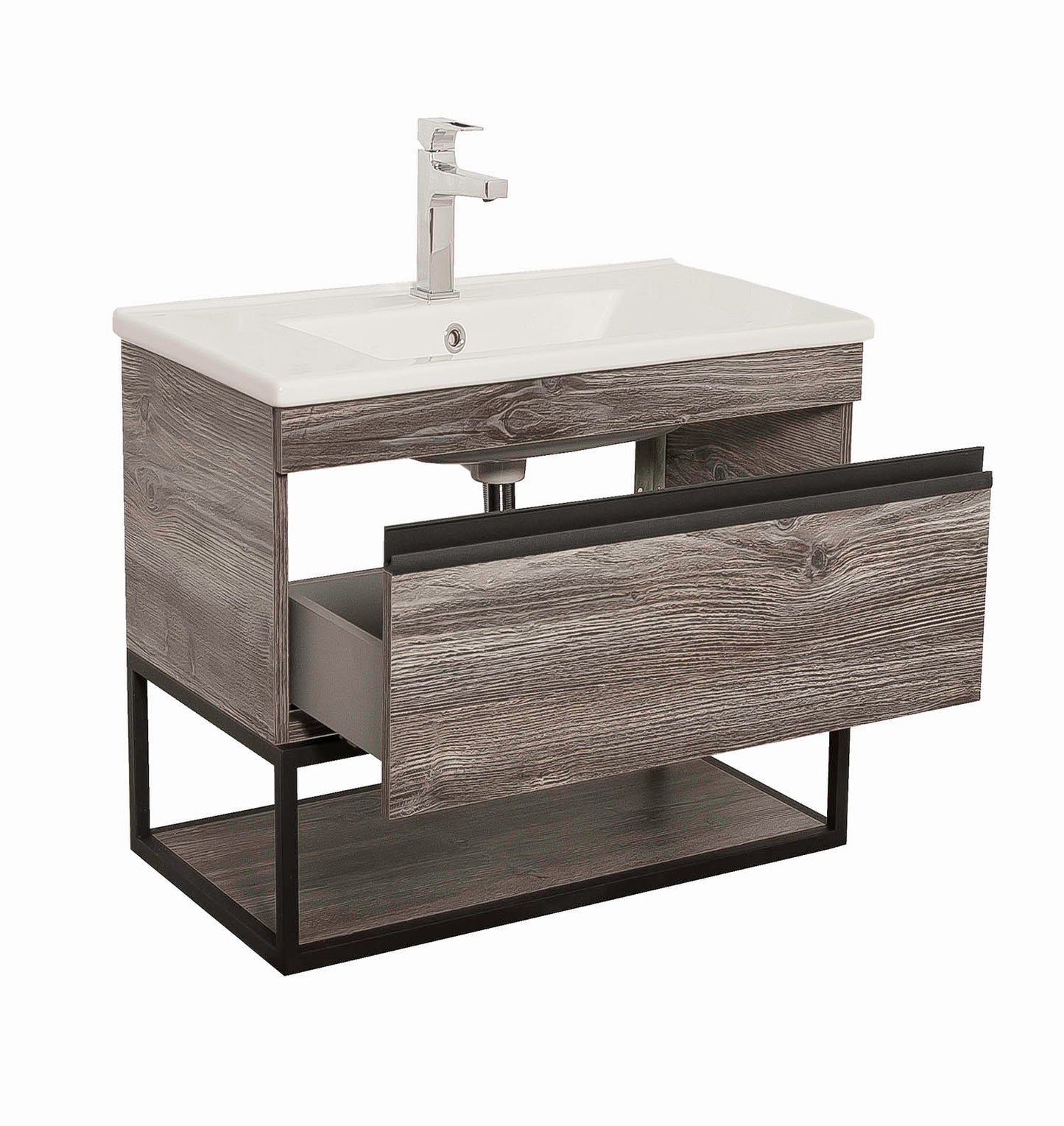 Mobilier de baie suspendat Loft Iron, Oak moras
