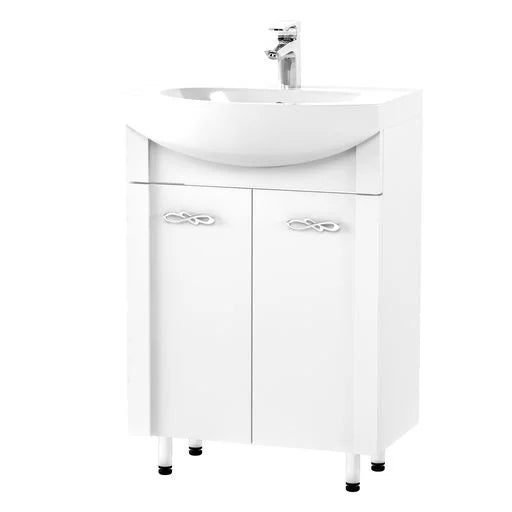 Mobilier de baie pe pardoseală Anita, Alb
