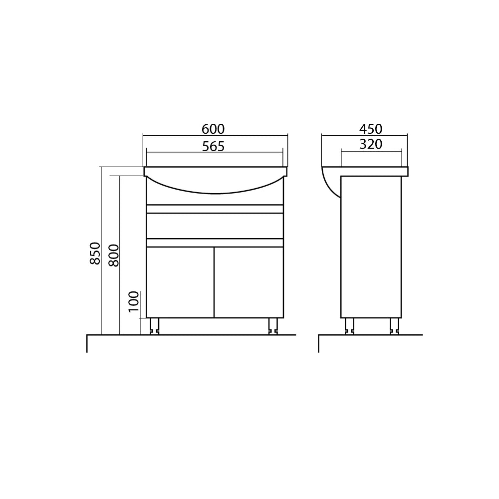 Mobilier de baie pe pardoseală Sity, Alb