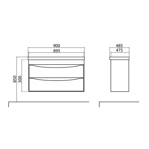 Mobilier de baie suspendat Vista, Alb