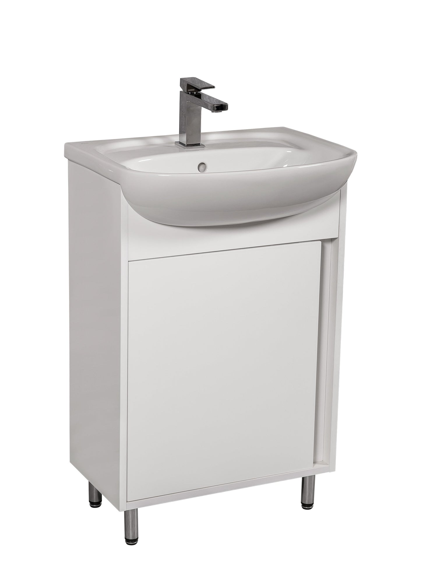 Mobilier de baie pe pardoseală Terra, Alb