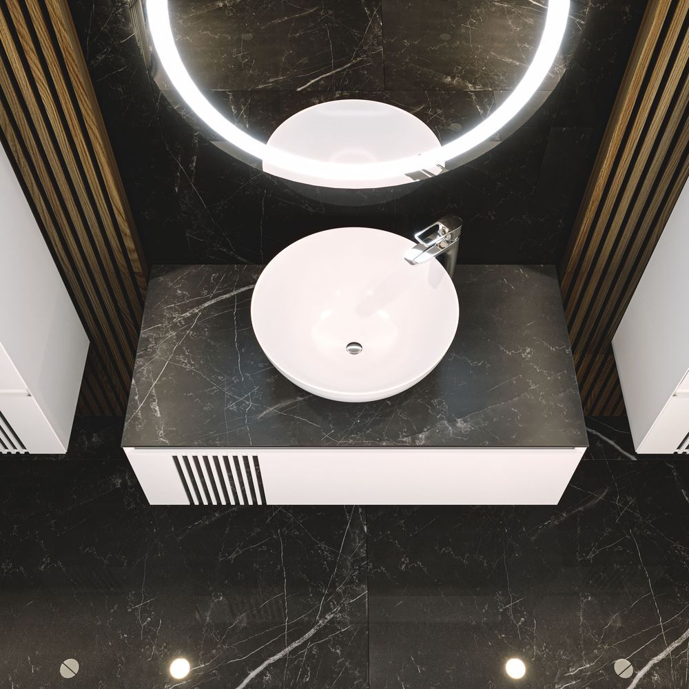 Mobilier de baie suspendat Manhattan (Zero), Alb