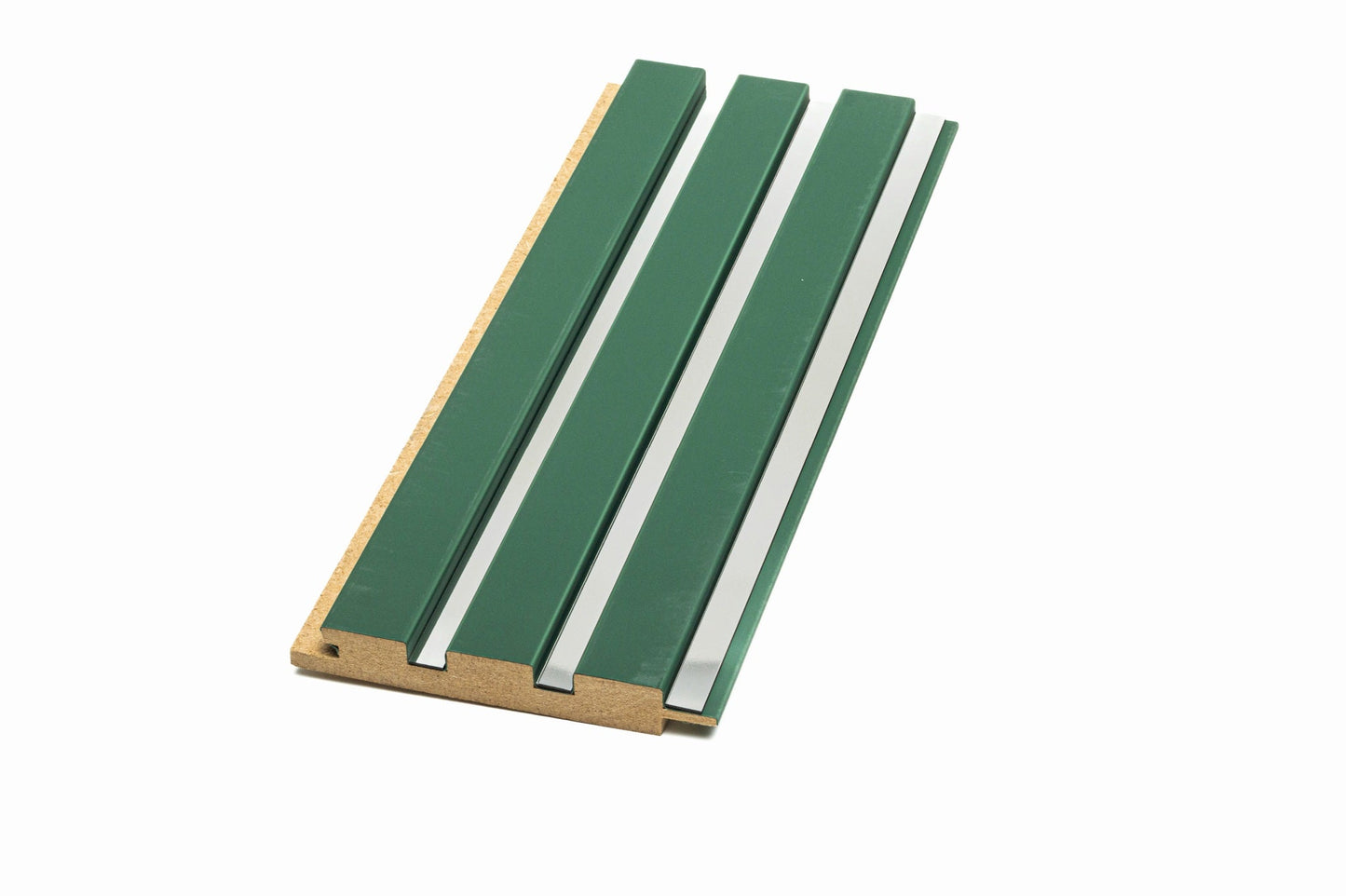 Panou Riflaj Decorativ Mdf, Verde & Argintiu