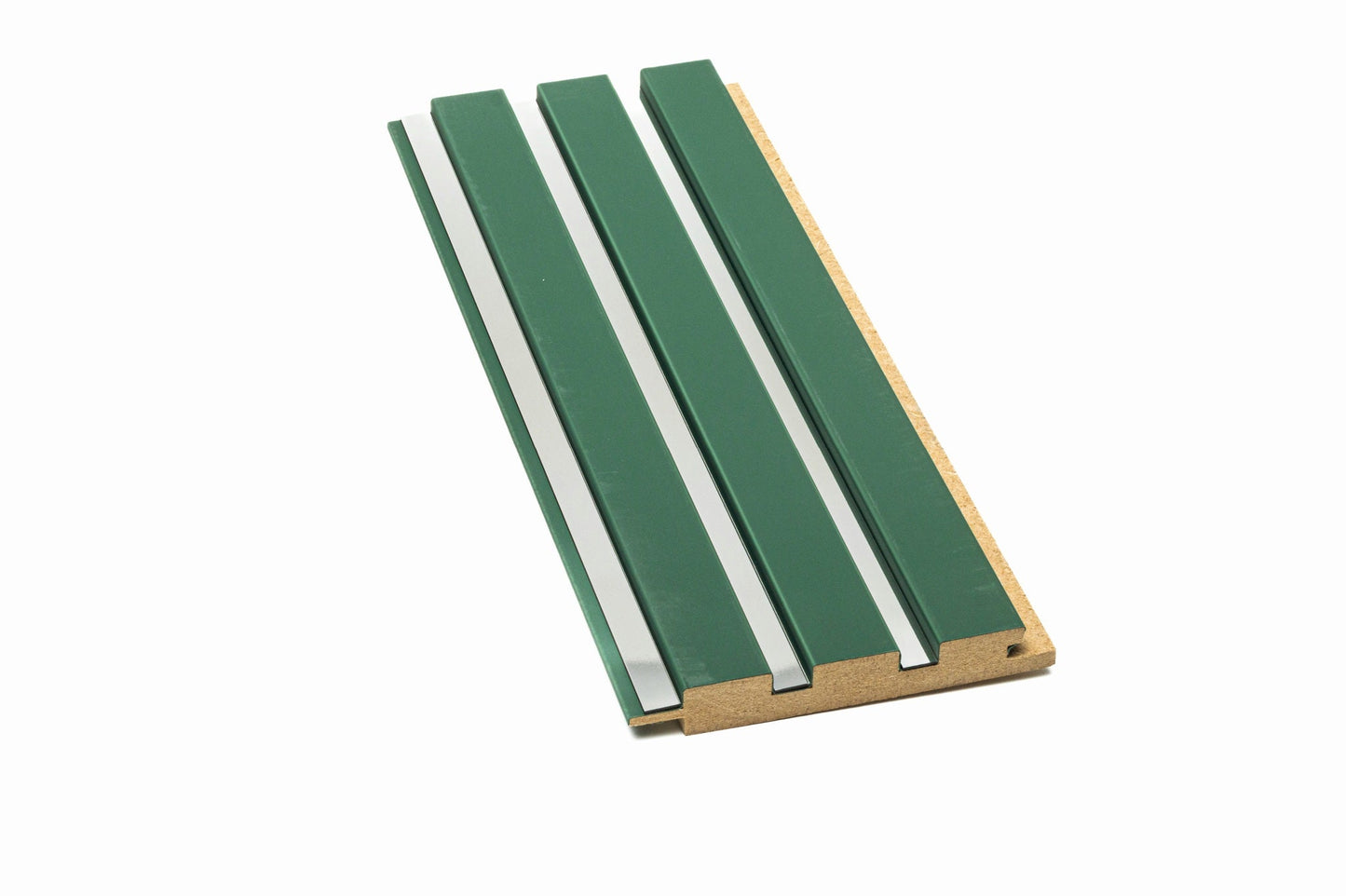 Panou Riflaj Decorativ Mdf, Verde & Argintiu