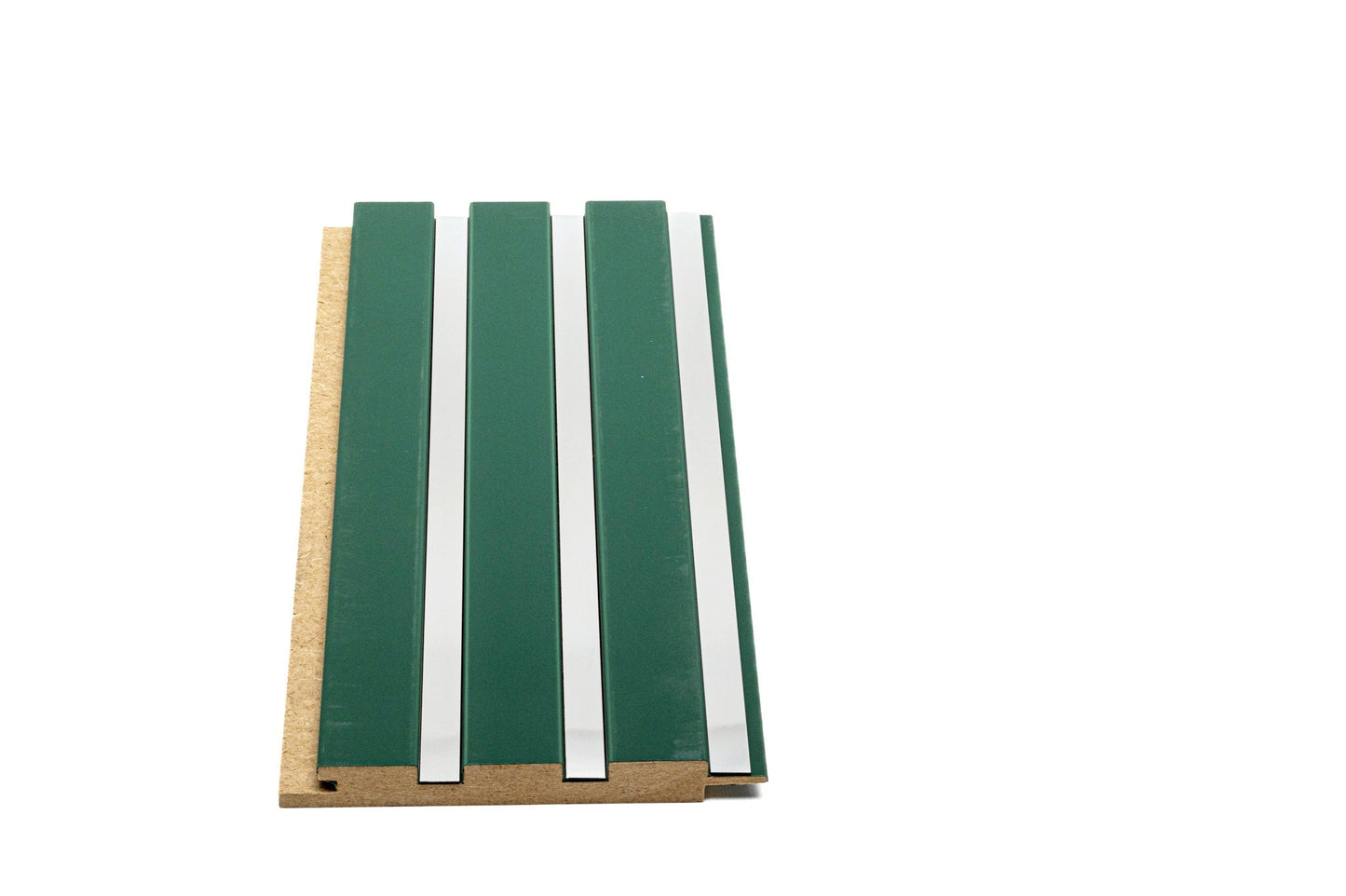 Panou Riflaj Decorativ Mdf, Verde & Argintiu