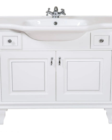 Mobilier de baie pe pardoseală Beatrice alb+crom