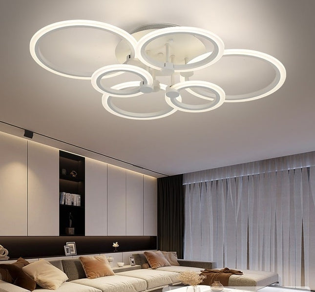 Lustra Led Slim Lighting Ring 132W 9240Lm, 6 Brate, Telecomanda si Intensitate Reglabila 6601/2X3 A