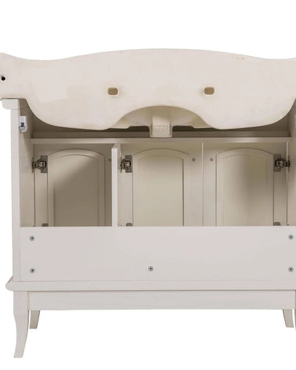 Mobilier de baie pe pardoseală Mikella, Alb+Crom