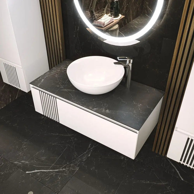 Mobilier de baie suspendat Manhattan (Zero), Alb