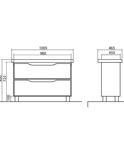 Mobilier de baie pe pardoseală Venice, Alb+Wenge (Pinto)