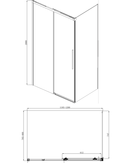 Cabină de duș colț culisant cu sticlă NANO 8mm soft-close 120x80 cm