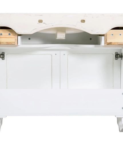 Mobilier de baie pe pardoseală Beatrice alb+crom