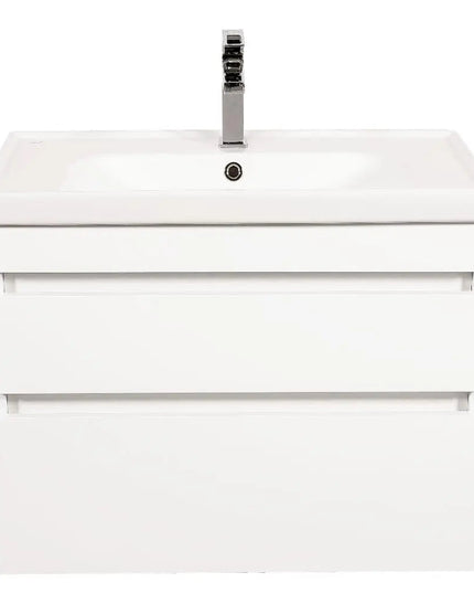 Mobilier de baie suspendat Vintage, Alb lucios