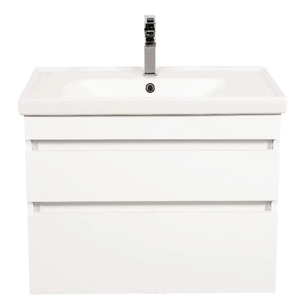 Mobilier de baie suspendat Vintage, Alb lucios