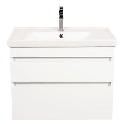 Mobilier de baie suspendat Vintage, Alb lucios