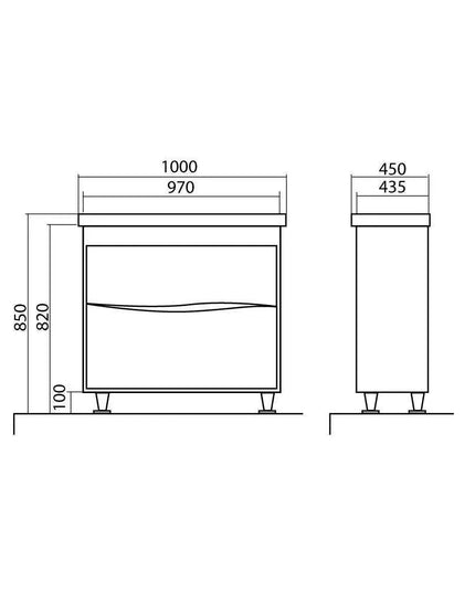 Mobilier de baie pe pardoseala Alfa alb