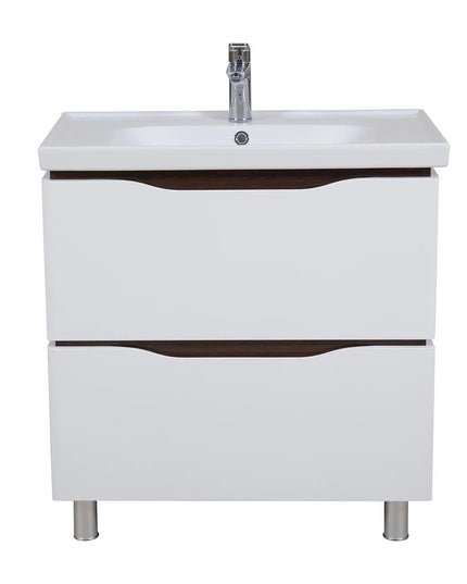 Mobilier de baie pe pardoseală Venice, Alb+Wenge (City)