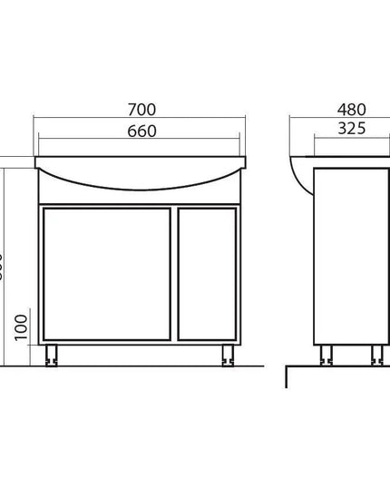 Mobilier de baie pe pardoseală Terra, Alb