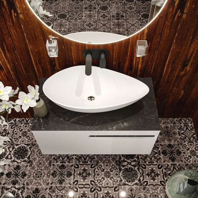 Mobilier de baie suspendat Ostin, Alb