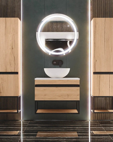 Mobilier de baie suspendat Loft Iron Seville, cu blat