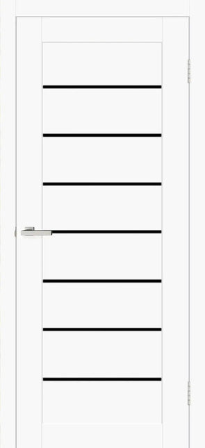 Ușă Deco 10 White Silk Mat cu sticlă neagră-cu toc reglabil