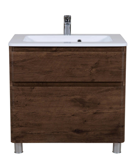 Mobilier de baie pe pardoseala Accent castan