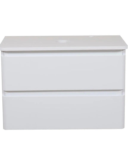 Mobilier de baie suspendat Accent alb, cu blat