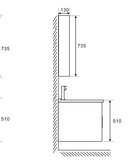 Set complet mobilier baie suspendat Aveline cu lavoar și dulap cu oglindă LED – alb