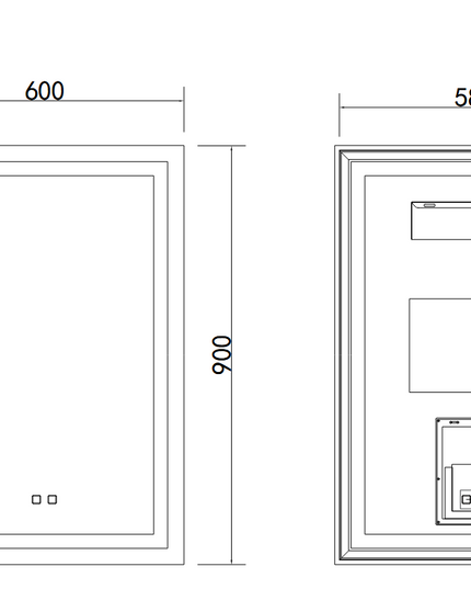 Oglindă baie LED 90x60 cm dreptunghiulară, 3 nuanțe de lumină, dezaburire și touch control J-109