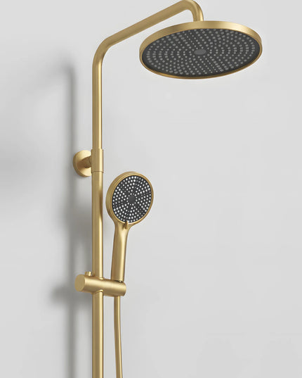 Set duș 2 funcții – finisaj auriu periat, design modern din oțel inoxidabil