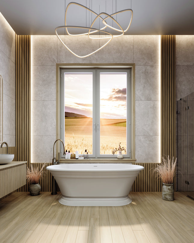 Cadă din compozit albă mată Anastasia