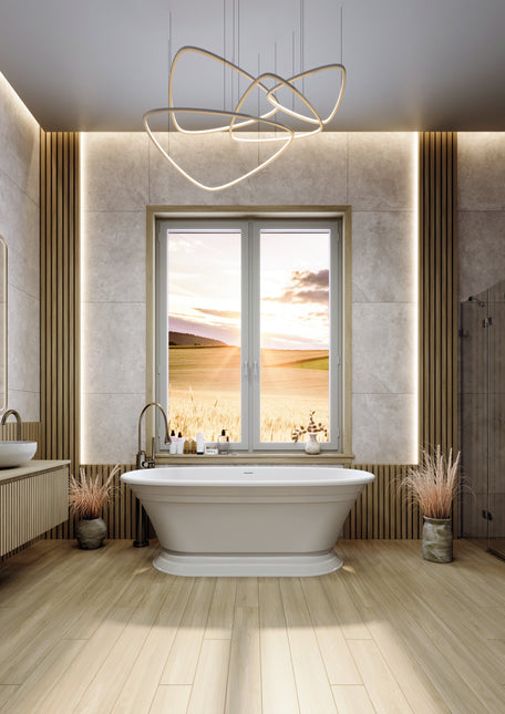 Cadă din compozit albă mată Anastasia