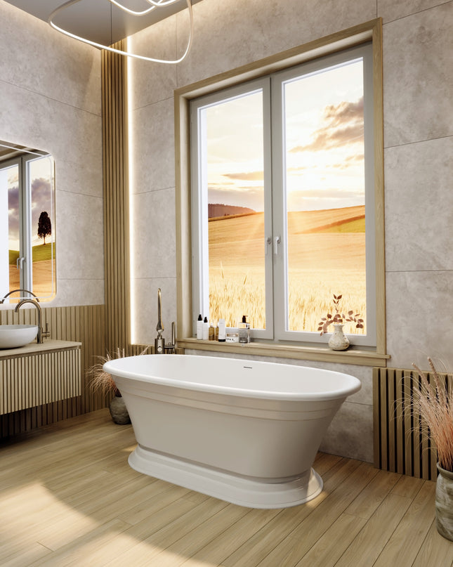 Cadă din compozit albă mată Anastasia