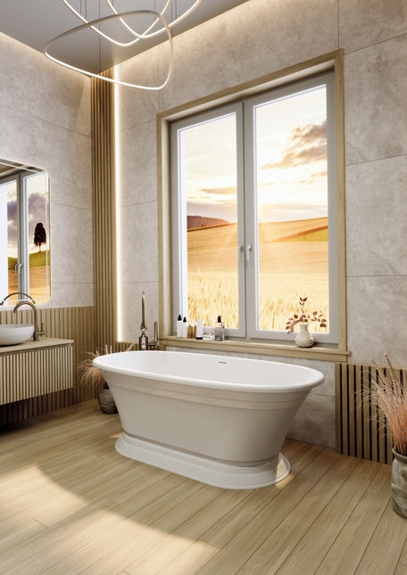 Cadă din compozit albă mată Anastasia