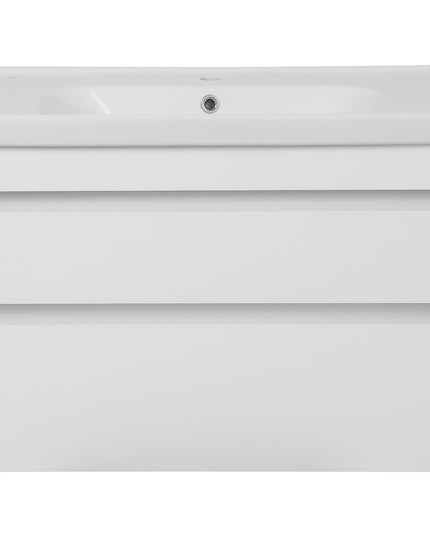 Mobilier de baie suspendat Vintage, Alb lucios