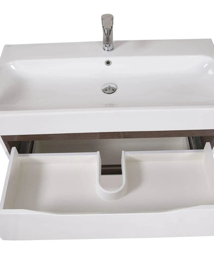 Mobilier de baie pe pardoseală Venice, Alb+Wenge (Pinto)