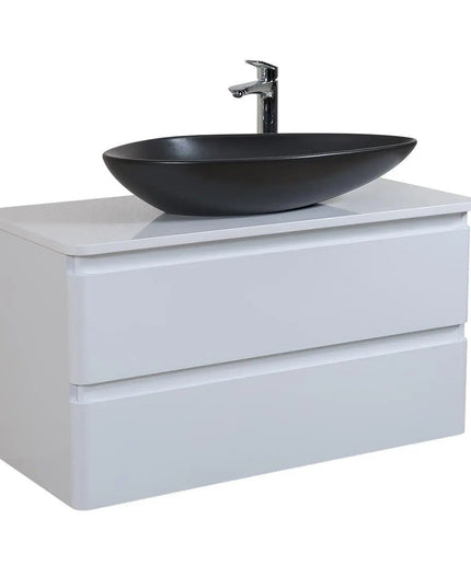 Mobilier de baie suspendat Accent alb, cu blat