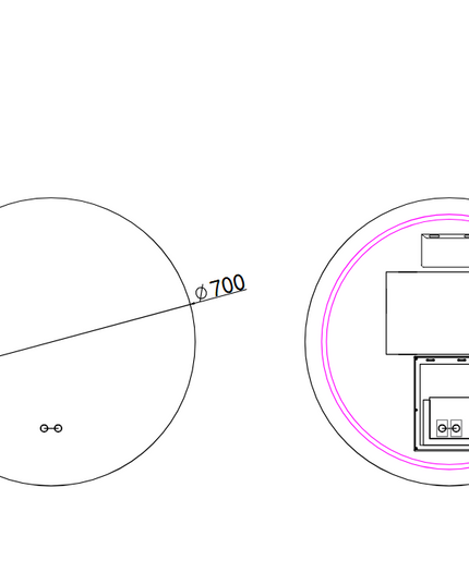 Oglindă baie LED ⌀60 cm / ⌀70 cm / ⌀80 cm / ⌀90 cm rotundă, 3 nuanțe de lumină, dezaburire și touch control J-170