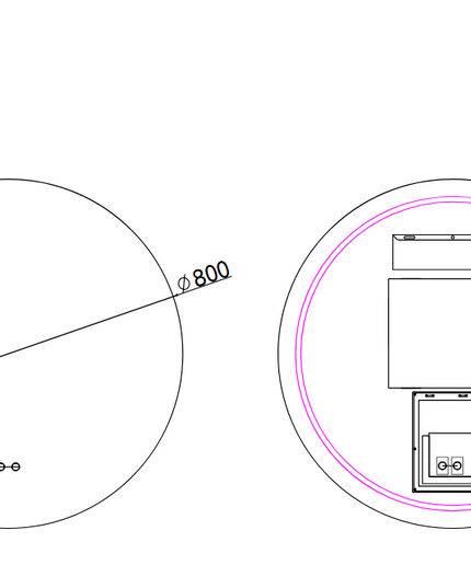 Oglindă baie LED ⌀60 cm / ⌀70 cm / ⌀80 cm / ⌀90 cm rotundă, 3 nuanțe de lumină, dezaburire și touch control J-170