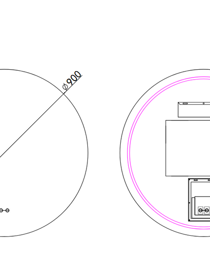 Oglindă baie LED ⌀60 cm / ⌀70 cm / ⌀80 cm / ⌀90 cm rotundă, 3 nuanțe de lumină, dezaburire și touch control J-170
