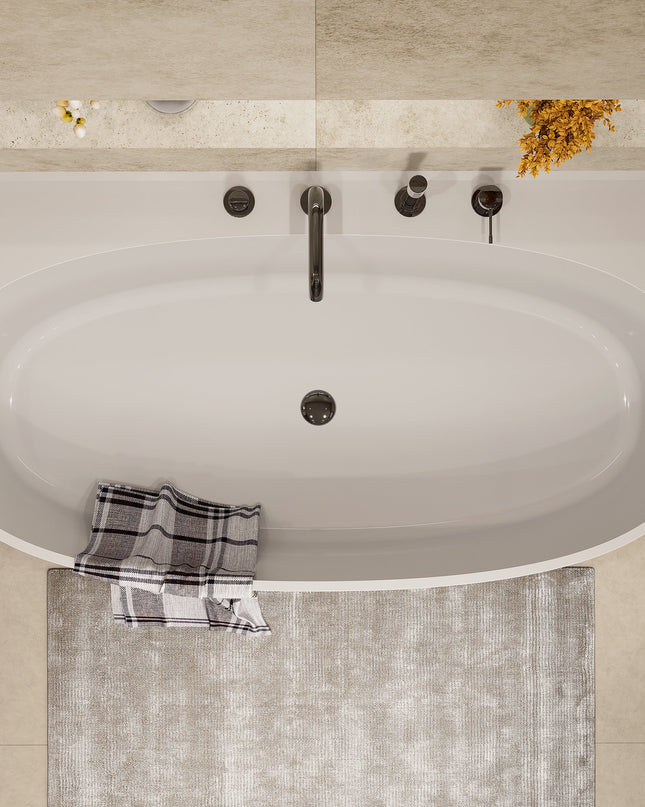 Cadă din compozit  albă lucioasă Anna