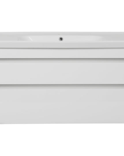 Mobilier de baie suspendat Vintage, Alb lucios
