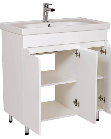Set baie Omega – mască pe pardoseală cu lavoar ceramic