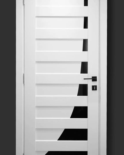 Ușă interior Paris Pearl Ash – cu sticlă negră complet echipată, cu toc reglabil