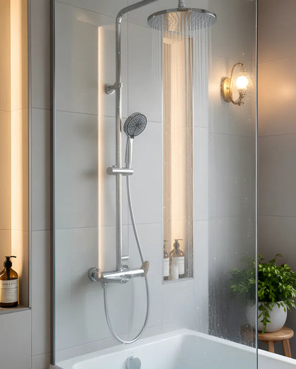 Set duș RoseGold Trio Exposed – 3 căi, montaj aparent