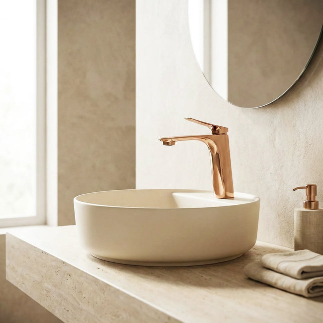 Baterie lavoar – Colecția Rinel – Rose gold