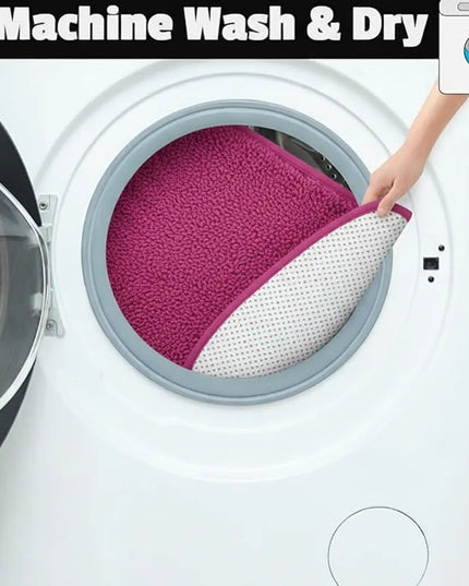 Covoraș baie din microfibră supersoft, antiderapant TRP, 45×75 cm, Fucsia