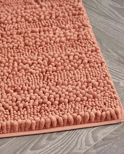 Covoraș baie din Chenille moale, strat antiderapant, 45×70 cm, Somon Cald